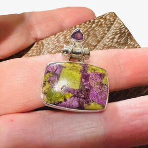 925 Sterling Silver Atlantis & Amethyst Pendant-Natural Gemstone